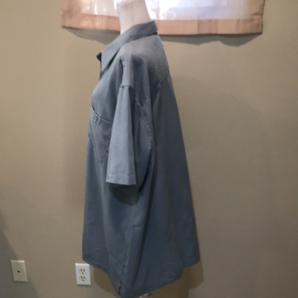 Haggar Luxury Microfiber Short Sleeved Button Front Dress Shirt w/Pocket-XXL - Picture 4 of 8